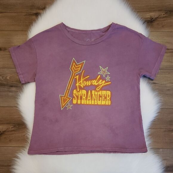 NWOT Midnight Rider Howdy Stranger Oversized Western Graphic Tee XS - Picture 1 of 8